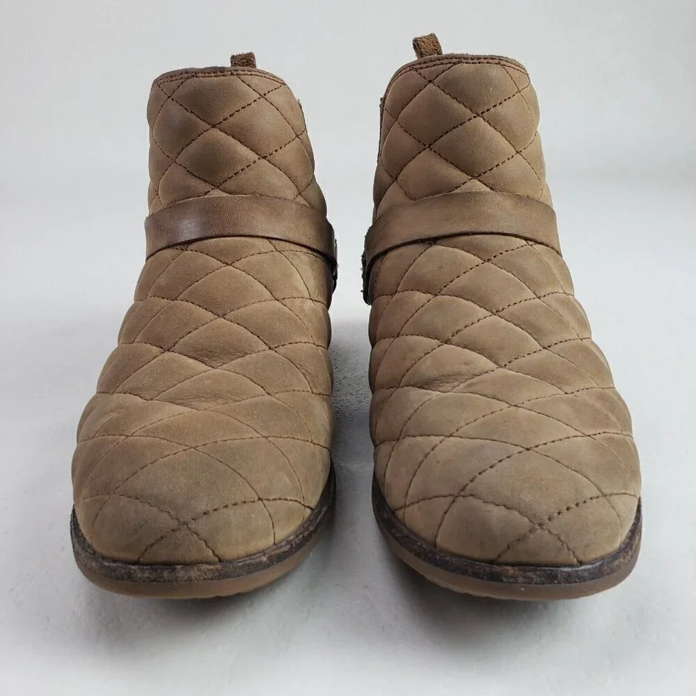 Teva de la Vina Dos Quilted Ankle Boot Womens 7.5 Brown Waterproof Leather